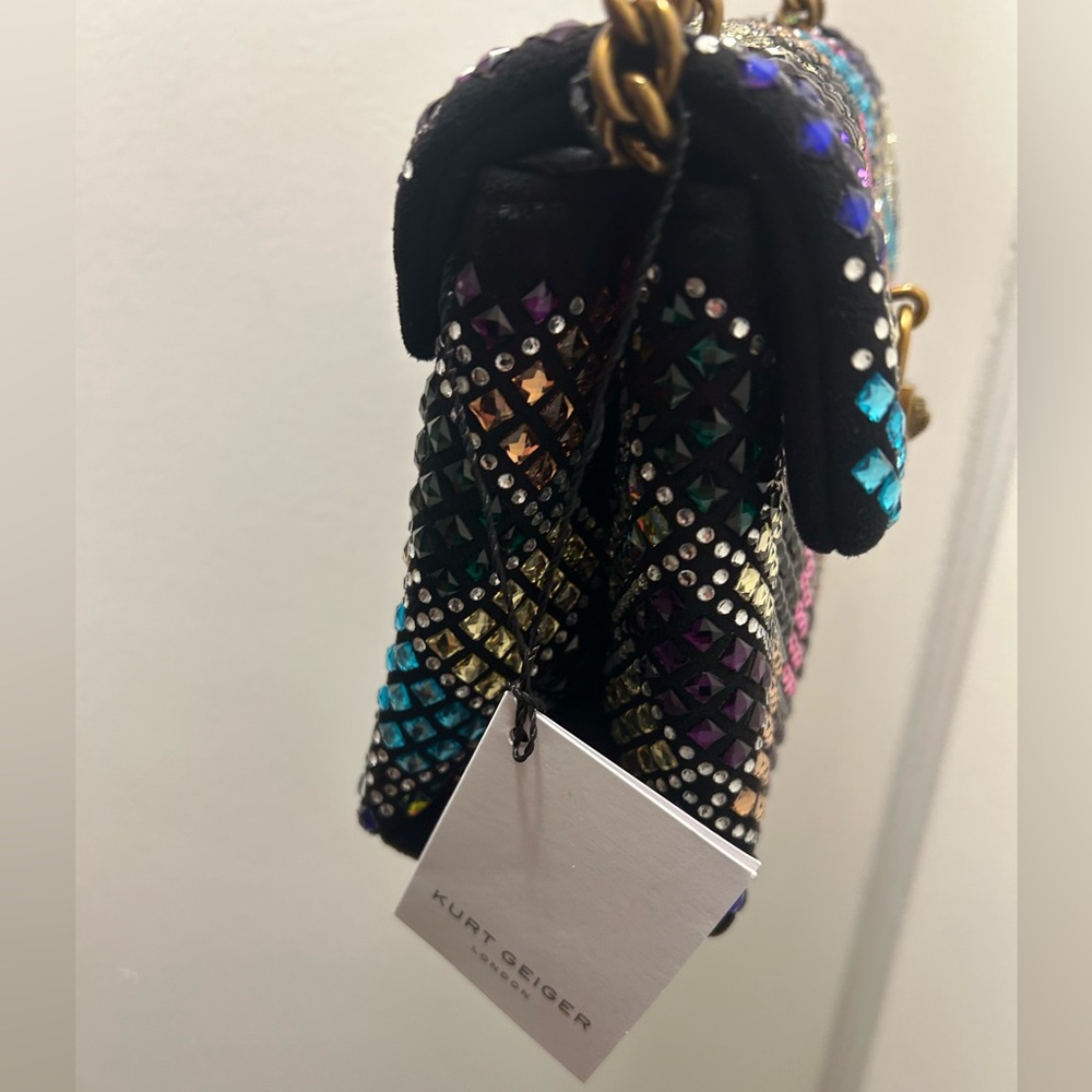 Kurt Geiger The Brixton Multicolor Embellished 2 Way Chain Bag NWT - Picture 5 of 16